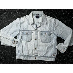 Vintage Tommy Jeans Light Wash Denim Jacket Light Weight Tears
